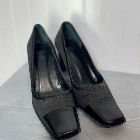 Coach Melora Black Square Toe Heels Made in Italy Women’s 7B VTG Quiet Luxury - Picture 3 of 8